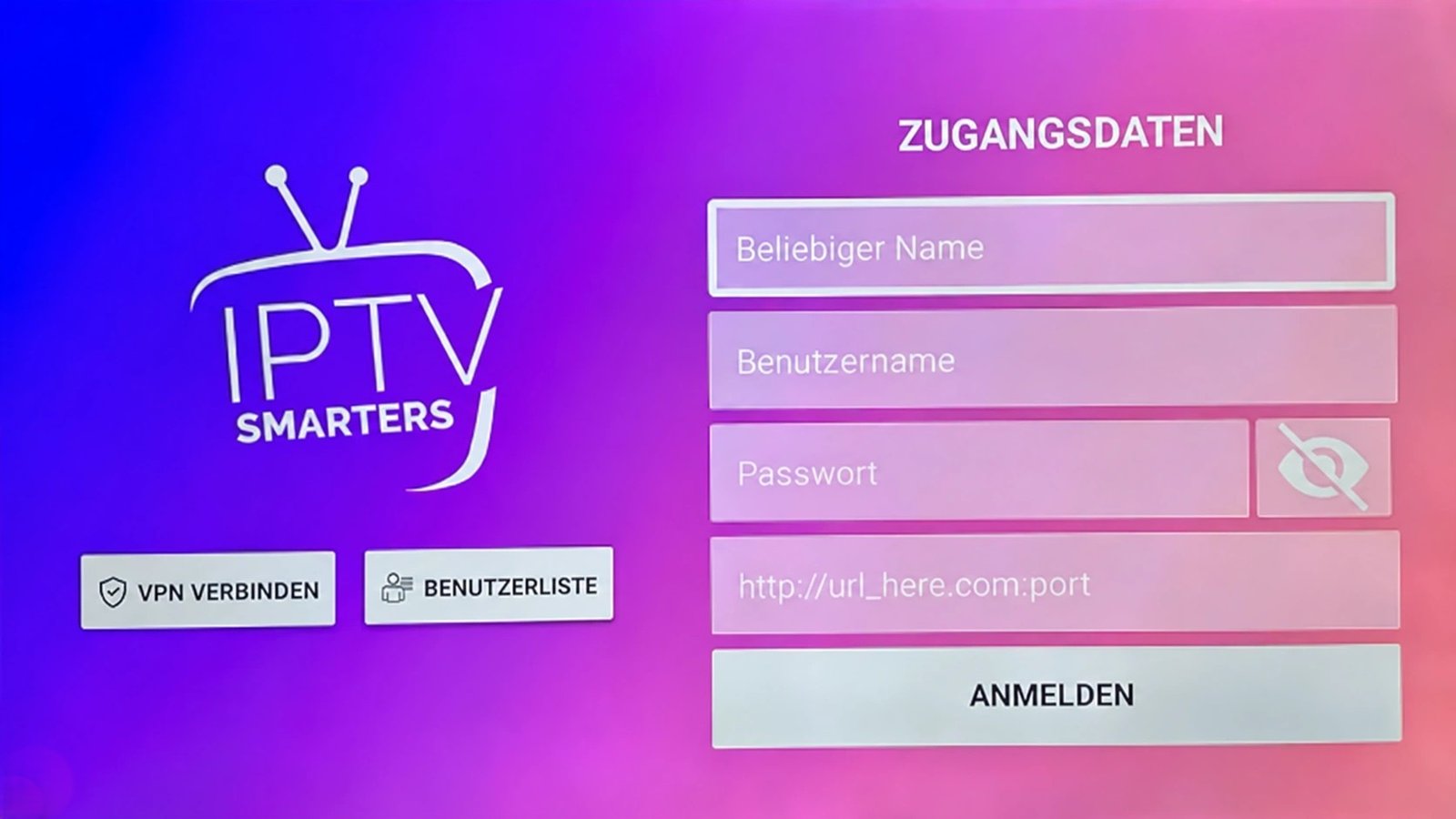 IPTV Smarters Pro Zugangsdaten und Server-Login einrichten